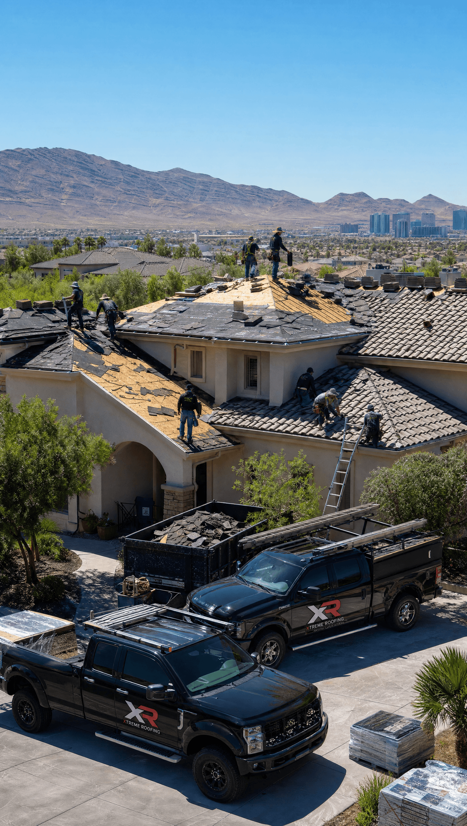 Xtreme Roofing crew making a repair on an existing roof